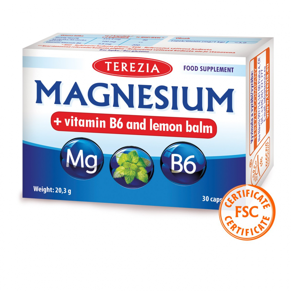 Duur Verantwoordelijk persoon Tirannie MAGNESIUM - vitamin B6 and Lemon balm | Terezia.eu | Food supplements from  medicinal mushrooms | TEREZIA COMPANY