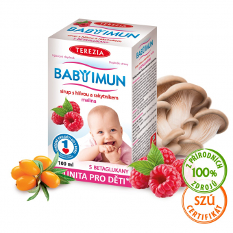 BABY IMUN sirup s hlívou a rakytníkem - malina